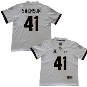 Mens UCF Knights #41 Alex Swenson White Embroidery Jersey 266628-495