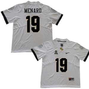 Men University of Central Florida #19 Justin Menard White Stitched Jerseys 131658-237