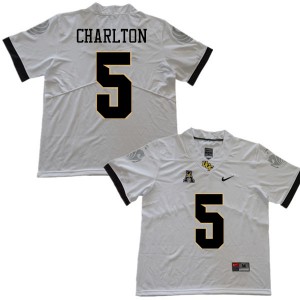 Mens UCF #5 Randy Charlton White Football Jersey 937696-207