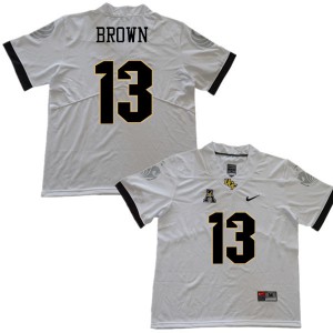 Men's UCF #13 Bryon Brown White Football Jersey 414267-815