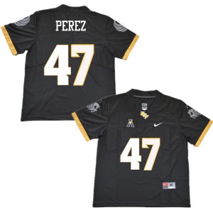 Mens University of Central Florida #47 Caleb Perez Black Embroidery Jersey 273453-343