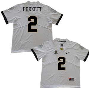 Men's UCF Knights #2 Chequan Burkett White Stitched Jerseys 740128-769