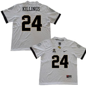 Men UCF Knights #24 D.J. Killings White Stitched Jerseys 273678-527