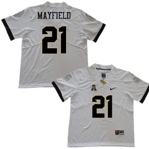Men UCF Knights #21 Dontay Mayfield White Embroidery Jersey 105002-420