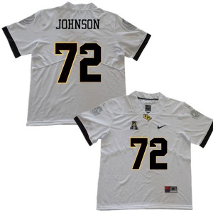Men's University of Central Florida #72 Jordan Johnson White Official Jersey 482404-249