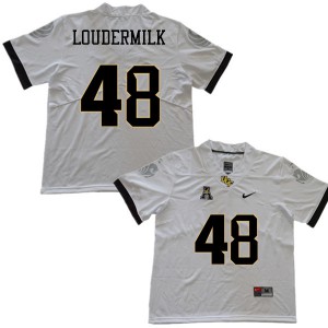 Men UCF #48 Mac Loudermilk White Stitched Jerseys 899024-589