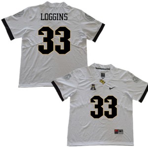 Mens UCF #33 Monterious Loggins White NCAA Jersey 867428-273