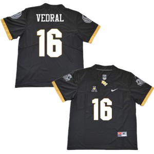 Men UCF #16 Noah Vedral Black Football Jerseys 553433-449