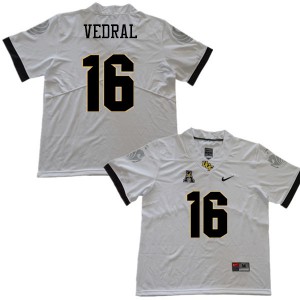 Mens UCF Knights #16 Noah Vedral White NCAA Jersey 243967-716