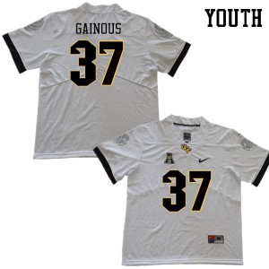 Youth Knights #37 Derek Gainous White Stitched Jersey 808018-224