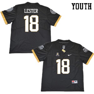 Youth UCF Knights #18 Dyllon Lester Black Football Jerseys 739704-613