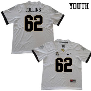 Youth University of Central Florida #62 Edward Collins White College Jersey 786155-911