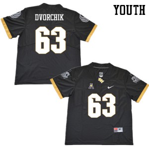 Youth UCF Knights #63 Evan Dvorchik Black Stitched Jersey 672213-939