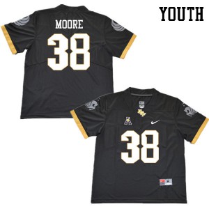 Youth UCF Knights #38 Jonathan Moore Black Stitch Jerseys 243062-729