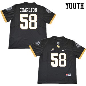 Youth Knights #58 Randy Charlton Black Embroidery Jerseys 416659-280