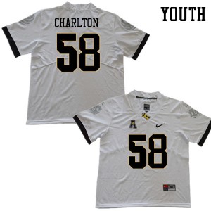 Youth UCF Knights #58 Randy Charlton White University Jerseys 881066-184