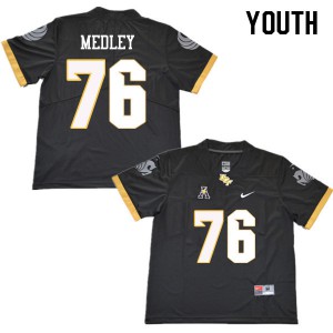 Youth UCF Knights #76 Adrian Medley Black Embroidery Jerseys 871410-668