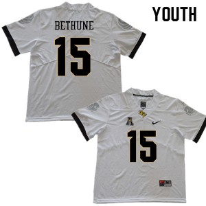 Youth UCF Knights #15 Tatum Bethune White Embroidery Jerseys 273850-483