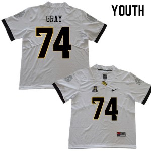 Youth UCF Knights #74 Tony Gray White College Jerseys 311191-939