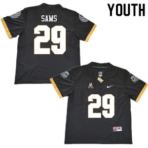 Youth Knights #29 Cade Sams Black Embroidery Jersey 229222-597