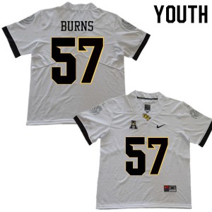 Youth University of Central Florida #57 Derek Burns White Official Jersey 120991-657