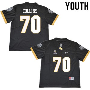 Youth UCF #70 Edward Collins Black NCAA Jersey 946604-961