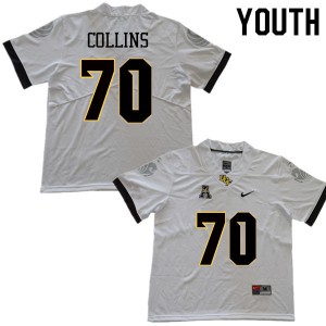 Youth University of Central Florida #70 Edward Collins White Embroidery Jersey 751257-725