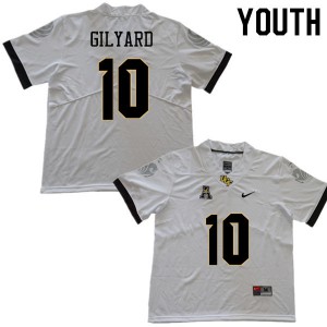 Youth UCF Knights #10 Eriq Gilyard White Football Jerseys 975166-328