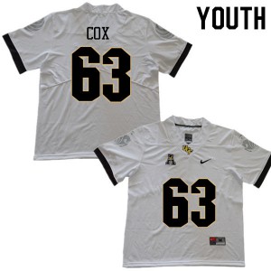 Youth UCF Knights #63 Josh Cox White Embroidery Jerseys 761012-735