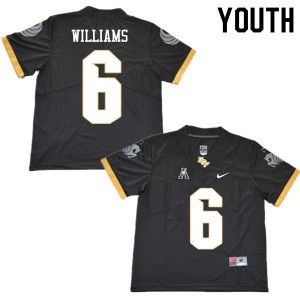 Youth UCF Knights #6 Marlon Williams Black Embroidery Jersey 268342-711