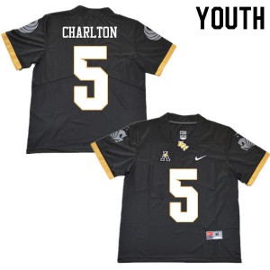Youth UCF Knights #5 Randy Charlton Black Stitched Jerseys 457844-691