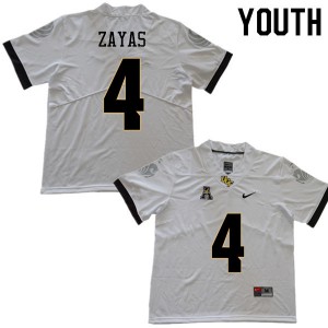 Youth University of Central Florida #4 Stephon Zayas White Player Jersey 339662-468
