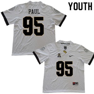 Youth UCF Knights #95 Tyler Paul White Embroidery Jersey 792629-256