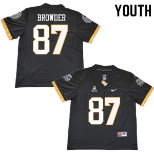 Youth UCF Knights #87 Charlie Browder Black Football Jersey 704082-306