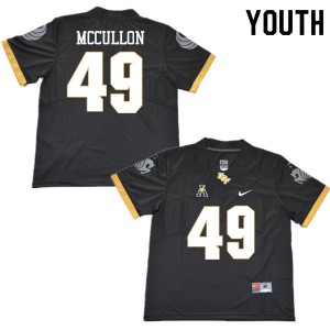 Youth UCF Knights #49 Daniel McCullon Black Football Jerseys 696079-298