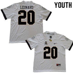 Youth UCF #20 Kadeem Leonard White Alumni Jersey 945124-201