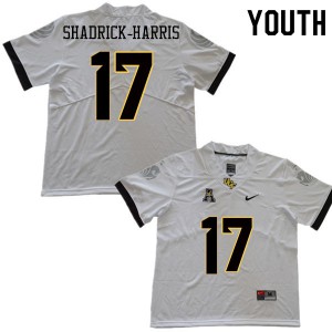 Youth UCF #17 Trevion Shadrick-Harris White Embroidery Jersey 862451-347