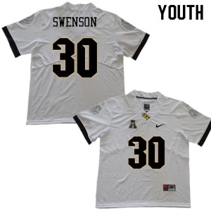 Youth UCF Knights #30 Alex Swenson White High School Jersey 761322-384