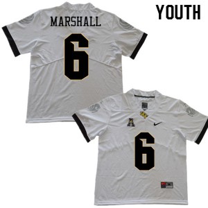 Youth UCF Knights #6 Brandon Marshall White NCAA Jersey 224520-183