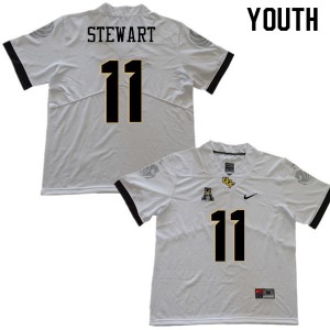 Youth UCF Knights #11 Cam Stewart White Player Jerseys 242999-621