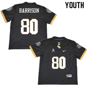 Youth Knights #80 Case Harrison Black Football Jersey 527589-445