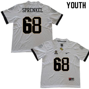 Youth UCF Knights #68 Charles Sprenkel White College Jersey 342516-744
