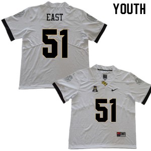 Youth UCF Knights #51 Darious East White Official Jerseys 287087-285