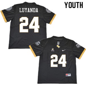 Youth UCF Knights #24 Gabriel Luyanda Black Official Jersey 838362-871