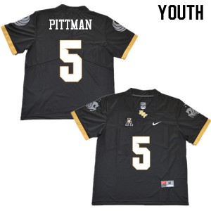 Youth UCF Knights #5 Jamiyus Pittman Black Stitched Jerseys 388508-623
