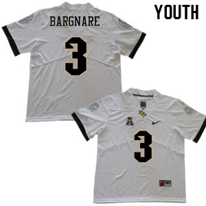 Youth UCF Knights #3 Jaquarius Bargnare White NCAA Jerseys 876997-122