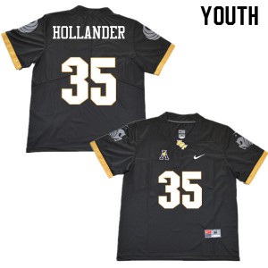 Youth UCF Knights #35 Jared Hollander Black Football Jersey 625647-289