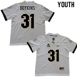 Youth UCF #31 Jeremy Boykins White Stitched Jerseys 308305-252