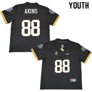 Youth UCF #88 Jordan Akins Black Official Jerseys 183085-760