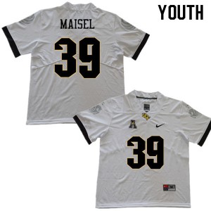 Youth UCF Knights #39 Josh Maisel White Embroidery Jersey 713658-548